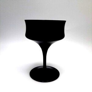 Celebrity Ebony Champagne Glass Modern Coupe Style Smooth Black Elegant Design